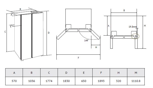 Схема встраивания Kuppersberg RFSN 1810 X